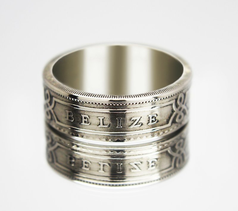 Belize Coin Ring 25/50 cents 1991-2007 coin rings for men coin rings for women - 戒指 - 其他金屬 