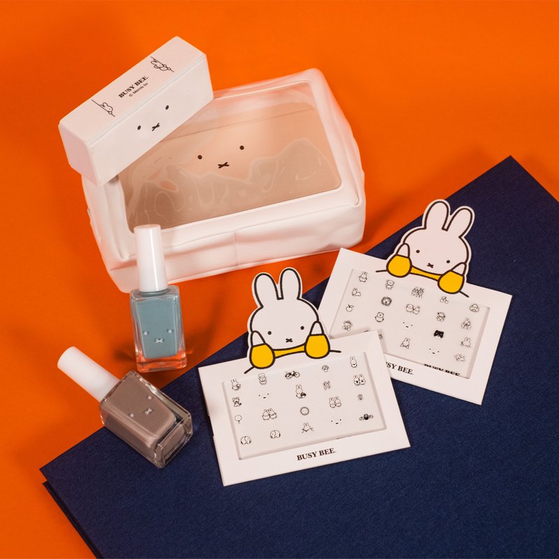 Miffy 米飛兔 X Busybee 美甲套裝【Pinkoi獨家限定】 - 指甲油/指甲貼 - 其他材質 灰色