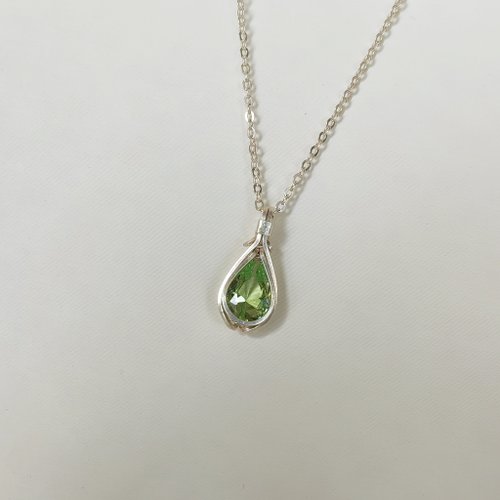 LynnJewelry 亞歷山大變色石吊墜 水滴項鍊 雙色寶石項鏈 手工特別生日禮物