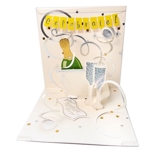 205剪刀石頭紙 慶祝香檳冰桶【Up With Paper-多用途立體卡片 週年/生日/情人】