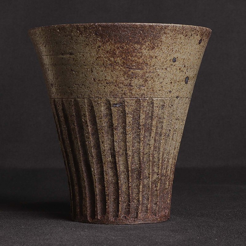 Gray glaze iron spot cup - ถ้วย - ดินเผา สีเทา