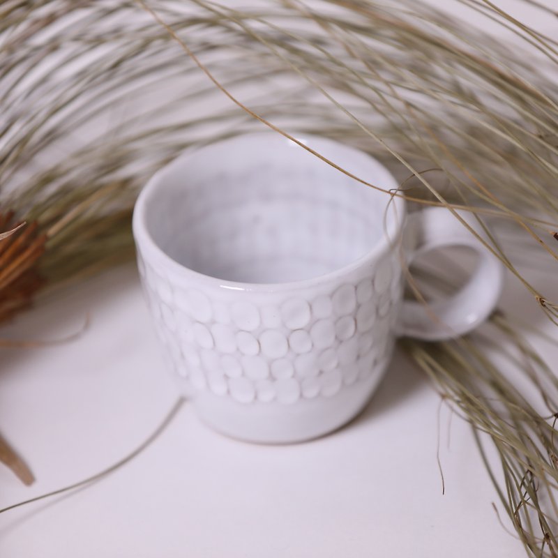 Knocking Mini Mug - Cream White - Fair Trade - แก้วมัค/แก้วกาแฟ - ดินเผา ขาว