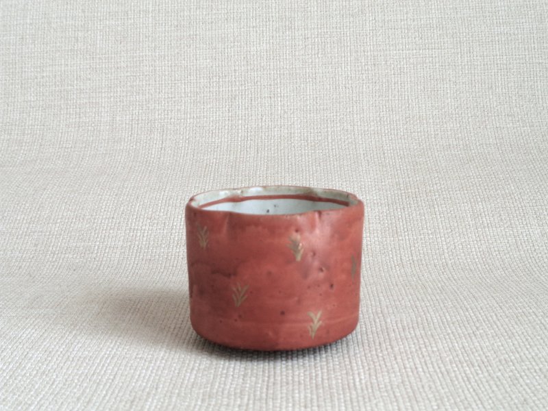 Sake Cup - Rinka Ha-mon e - แก้วไวน์ - ดินเผา สีแดง
