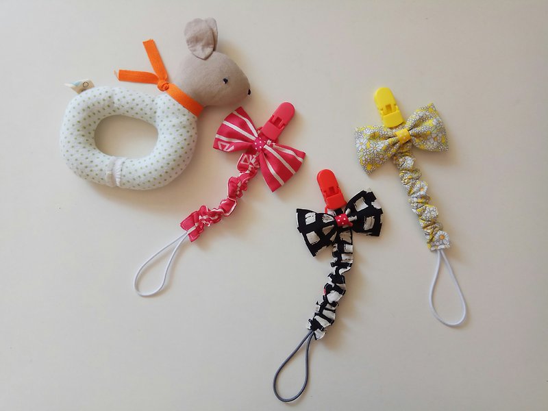 Bowknot twisted pacifier clip pacifier chain bow elastic cord - Baby Gift Sets - Cotton & Hemp Multicolor