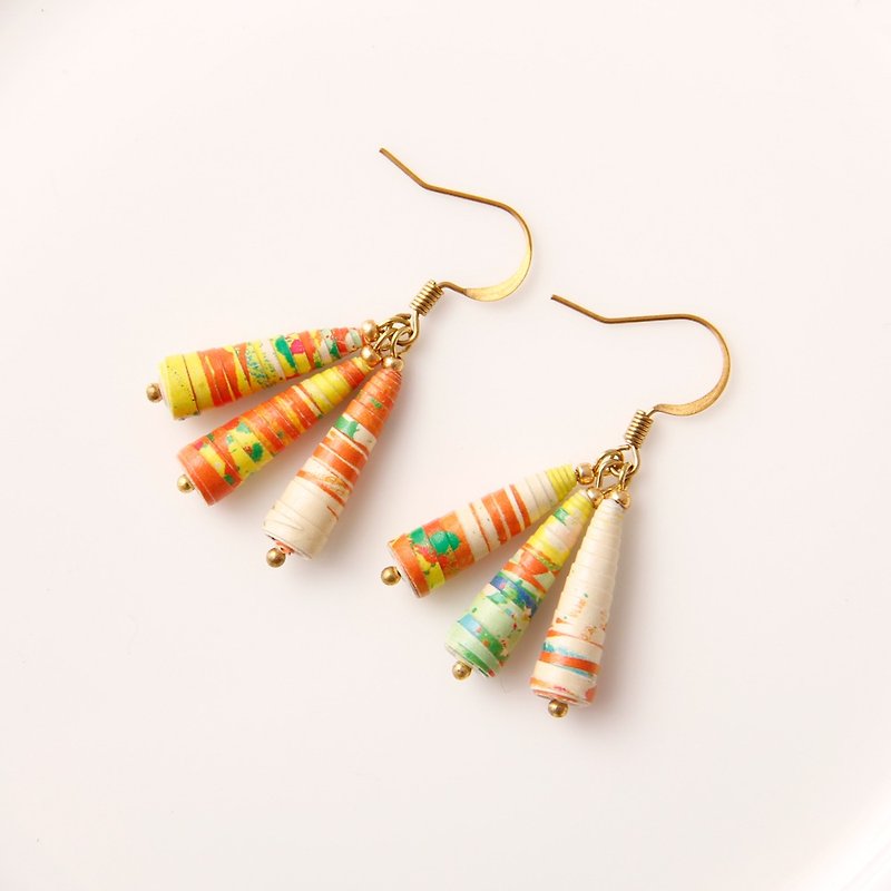 Musev orange cone earrings - Earrings & Clip-ons - Paper Orange