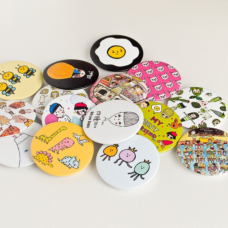 Medium Pins (16 Different Patterns) - Badges & Pins - Plastic Multicolor