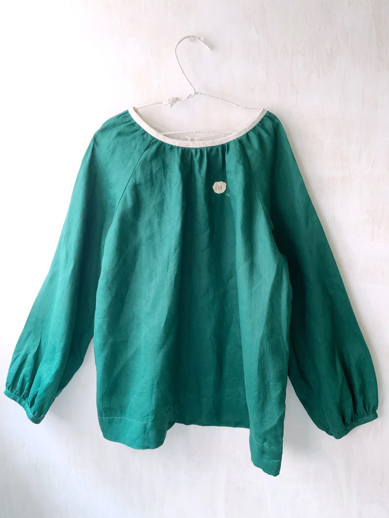 長袖棉麻短衫--早餐儀式 - 女上衣/長袖上衣 - 棉．麻 