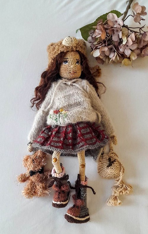 nn-handmade Crochet Doll Set-19 (with clothes)