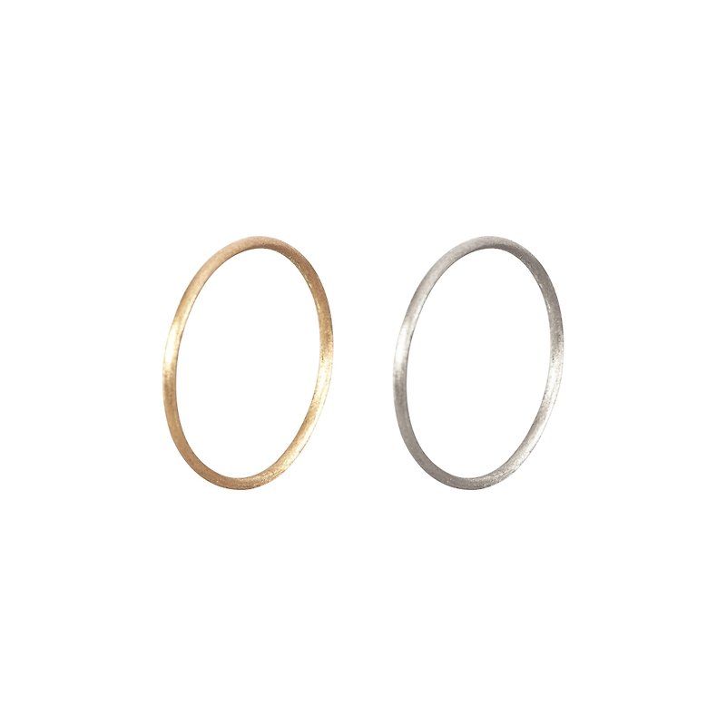 Matte silver ring (18k gold plated) (Purchase more than one custom ring) - แหวนทั่วไป - โลหะ สีทอง