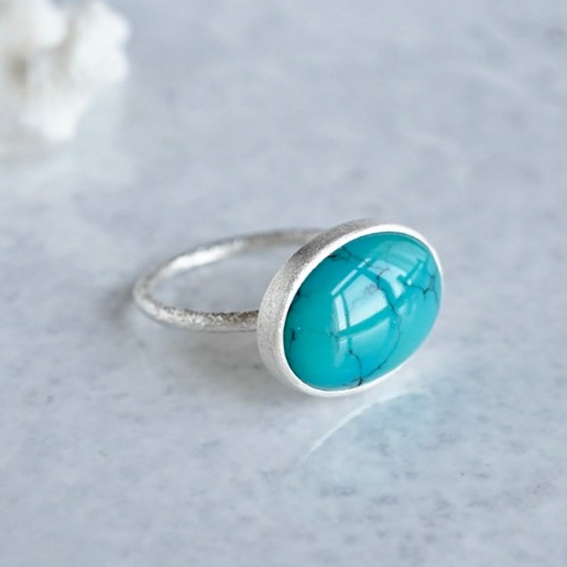 Turquoise ring [OP782SV] - แหวนทั่วไป - โลหะ 