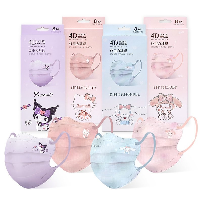 【ONEDERWanda】Sanrio Hello Kitty Butterfly Beauty Mask for Adults (8 pieces) - หน้ากาก - วัสดุอื่นๆ 