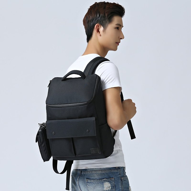 Hong Kong Brand Casual Sporty Backpack Ultra Lightweight Splasher - Black - กระเป๋าเป้สะพายหลัง - วัสดุอื่นๆ สีดำ