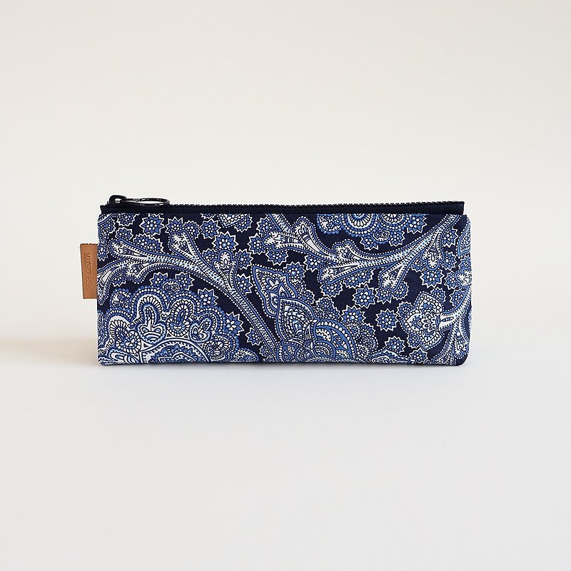 Handmade folk style pattern pencil case - Pencil Cases - Cotton & Hemp Blue