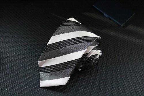 壞紳士 黑白灰配色真絲領帶紳士商務禮盒裝necktie