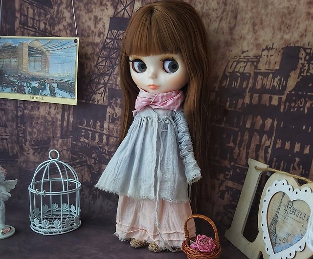 Collection Peasants for Blythe doll PINK & GREY: Vintage outfit of