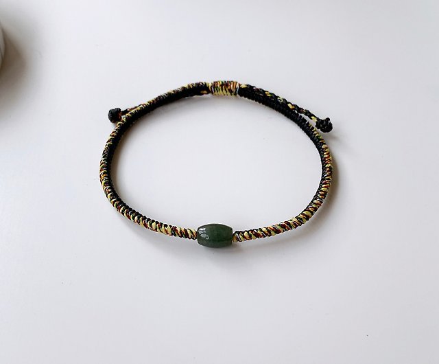 Oil green transfer beads thick rope hand-made Wax thread bracelet