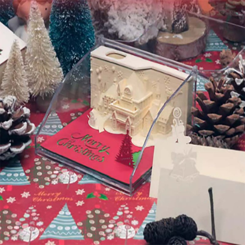 【送料無料】paperwill/ペーパーウィル クリスマス 3Dモデル メモ紙 付箋 彫刻 - 付箋・ポストイット - その他の素材 レッド