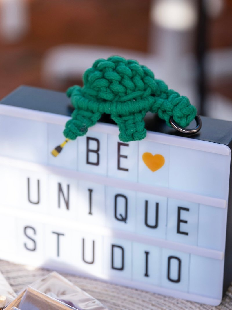 Macrame Turtle Keychain | Home Decor | Toys | Accessories - Items for Display - Cotton & Hemp Green