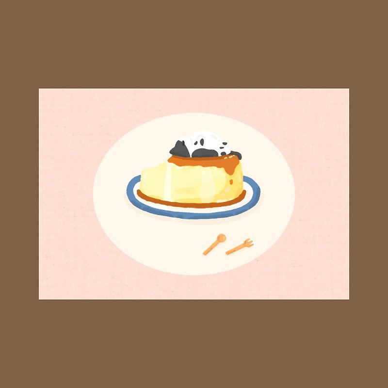 Godongsang l Post Card - Sweet Pudding - 卡片/明信片 - 紙 粉紅色