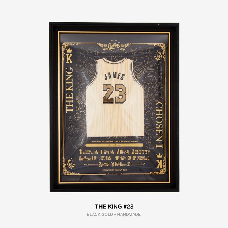 Wooden Jersey plaque - THE KING  #23 - Posters - Wood Black