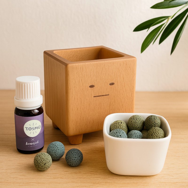 【新品】小盆獸擴香座 擴香石 滴精油 香氛 療癒 送禮小物 - 香氛/精油/擴香 - 木頭 多色