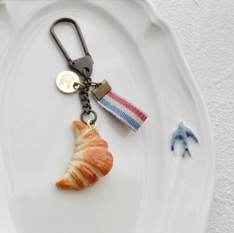 Keyring / miniature / croissant - ที่ห้อยกุญแจ - ดินเหนียว สีนำ้ตาล