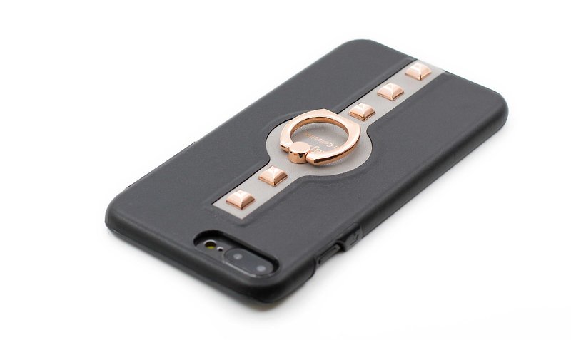 Purpose ring buckle series single cover mobile phone case gray - เคส/ซองมือถือ - หนังแท้ สีเทา
