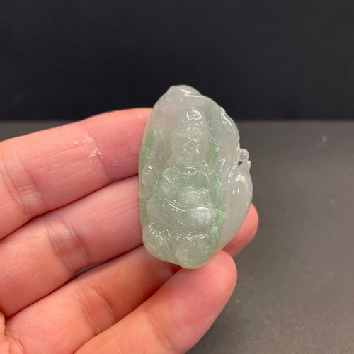 元元圓滾滾 水晶手鍊 瀚玉珠寶 天然翡翠 冰種翡翠觀音墜 法相莊嚴 冰透細膩 緬甸玉