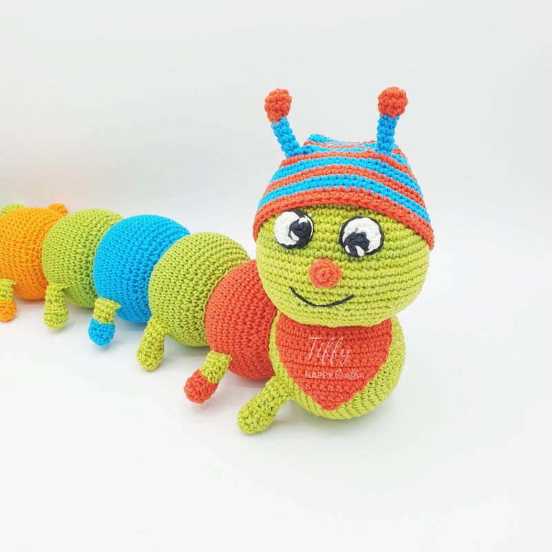 Mützi the Caterpillar – colorful sleepy crochet bug with cuddle factor - 手工藝教學/工具書 - 其他材質 