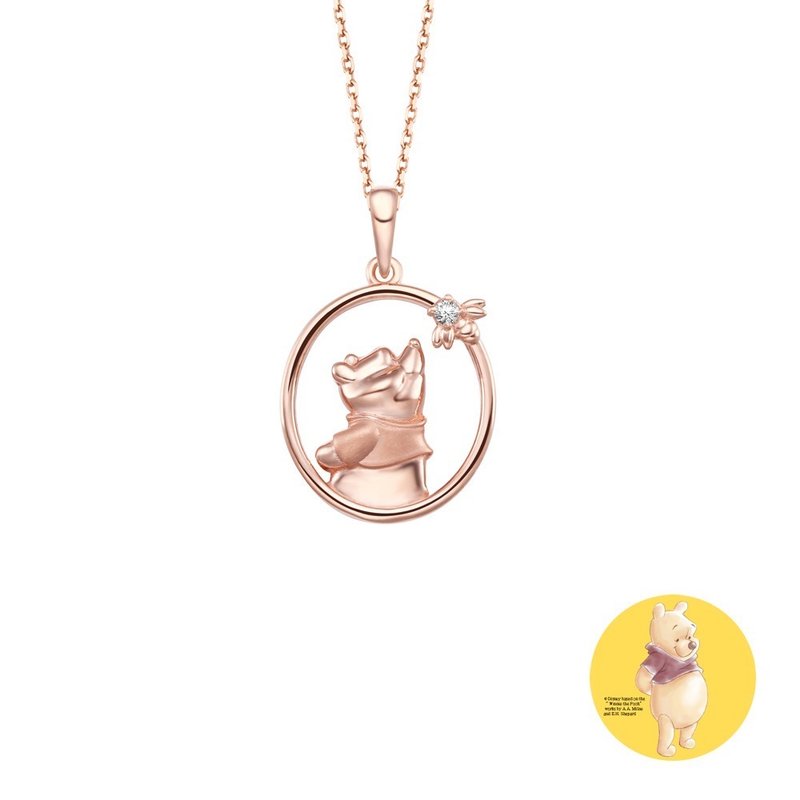 Disney Pooh Necklace TON2720 Rose - Necklaces - Sterling Silver Pink