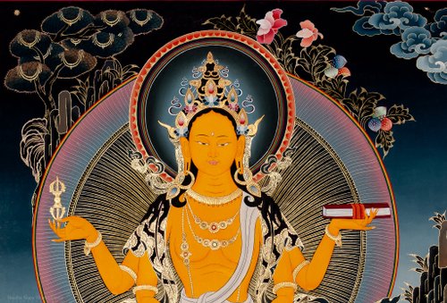 完成の母般若波羅蜜多タンカアート | 壁面装飾用 - ショップ Boudha