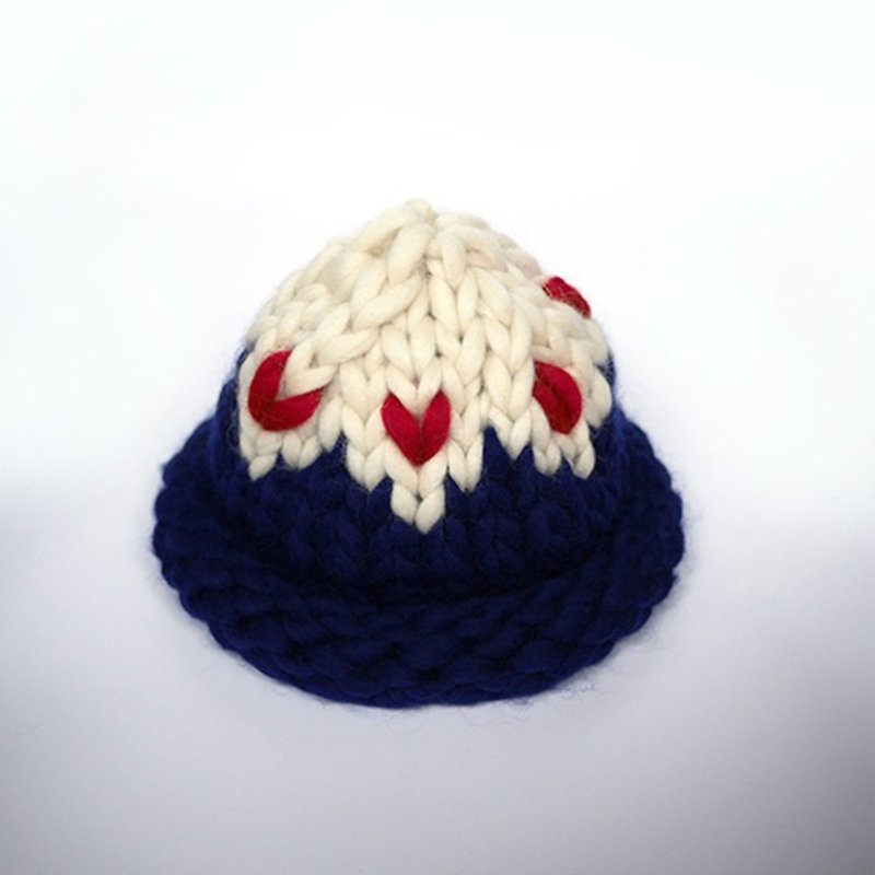 毛の帽子 - カラフルな羊毛の毛皮の毛皮100％ - 帽子 - ウール ブルー