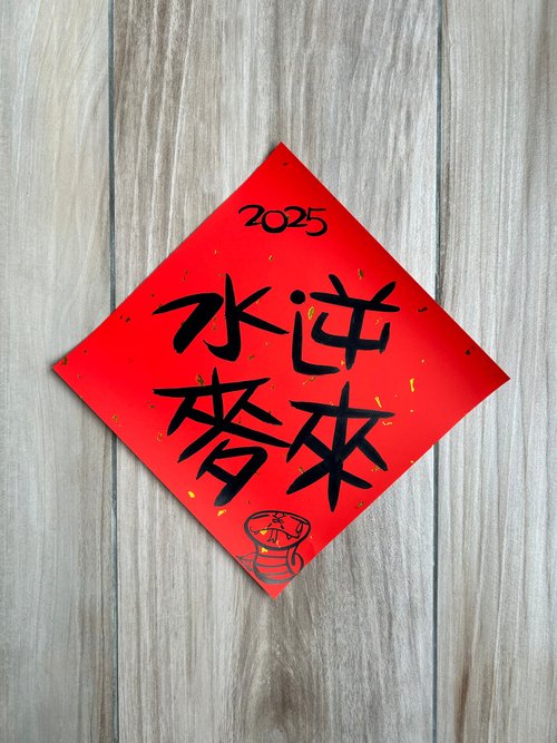 好好生活。隨性寫字舖 2025蛇年手繪創意春聯大張方形系列D