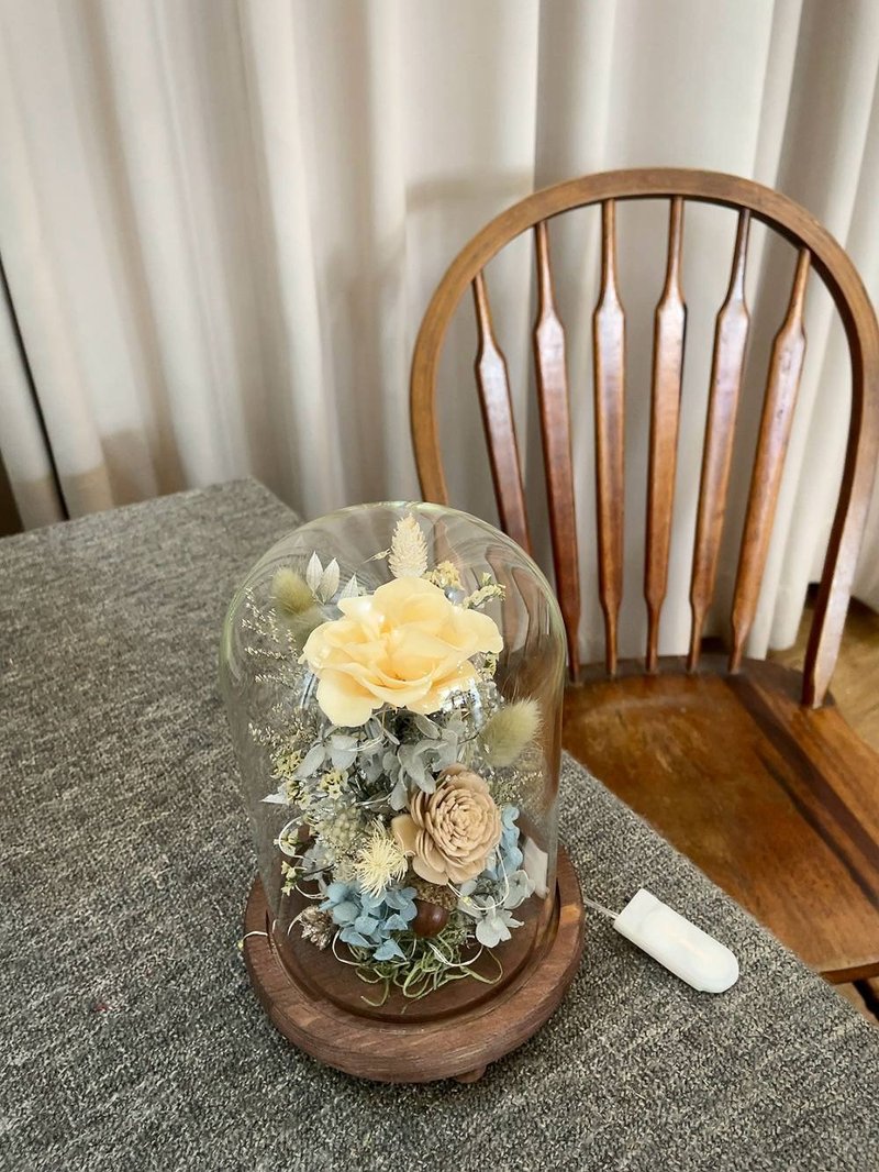 玻璃花罩【微光】玻璃花盅 情人節花禮 生日花禮 開幕 新居 - 乾燥花/永生花 - 植物．花 