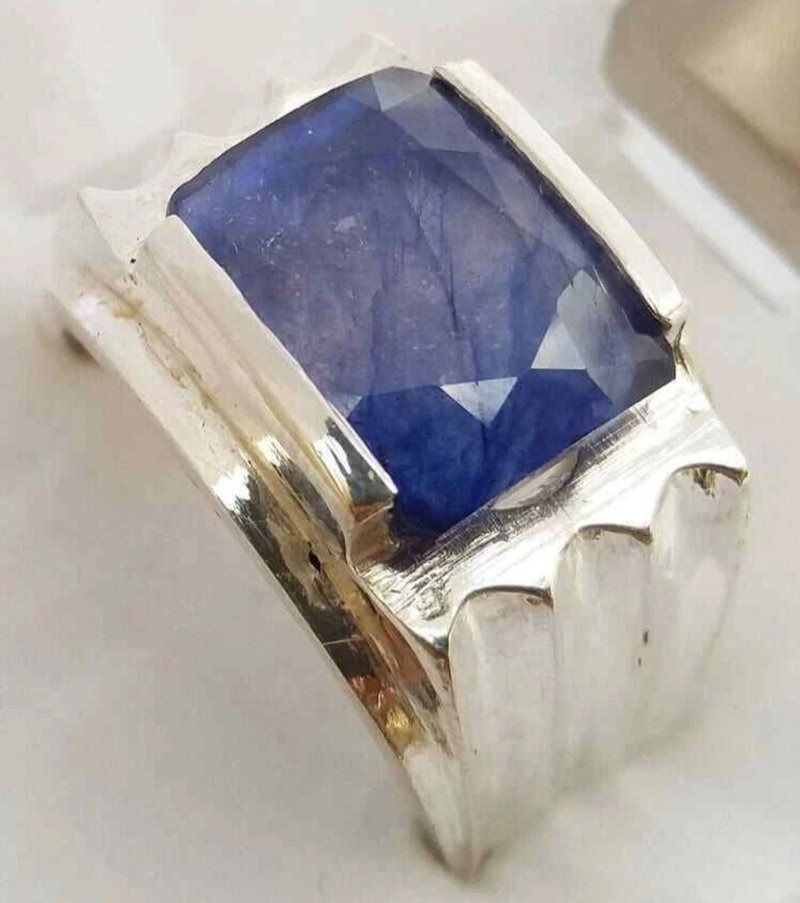 Dark Blue Real Sapphire Ring Neelam Ring Real Sapphire Neelam Ring For Men ring - 戒指 - 寶石 藍色
