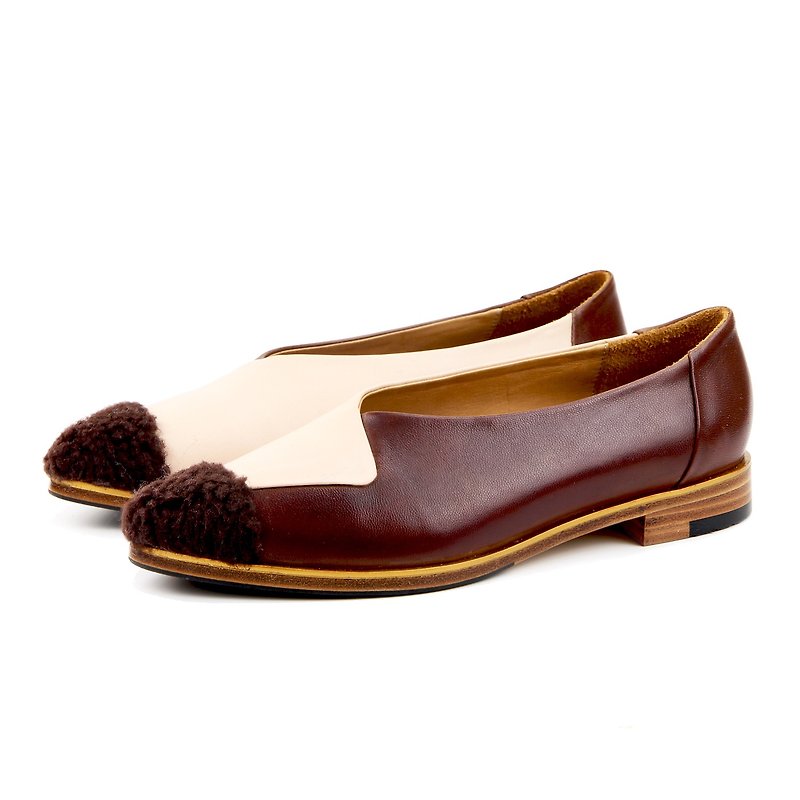 Leather loafers HardShape W1058 PinkBrown - รองเท้าบัลเลต์ - หนังแท้ หลากหลายสี