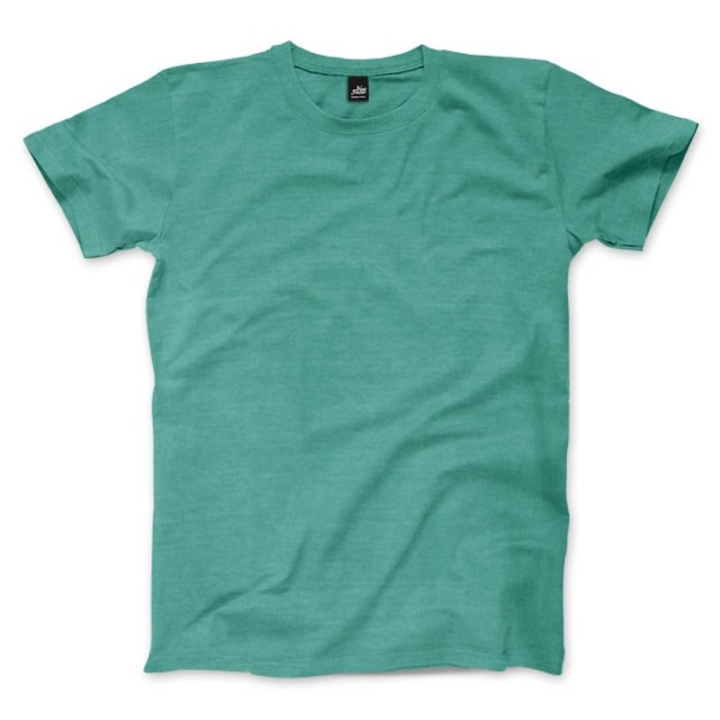Plain American Country Short Sleeve T-Shirt-Sea Green - เสื้อยืดผู้ชาย - ผ้าฝ้าย/ผ้าลินิน สีเขียว