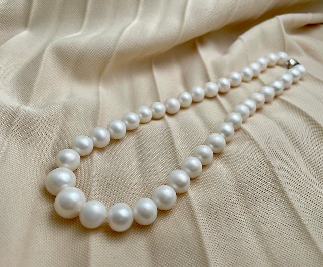 Holiday gift chain natural freshwater pearl necklace cold white