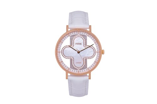 IMIR 艾米爾精品手錶 IMIR 璀璨 | 白珍珠貝 玫瑰金殼 皮帶(36mm)