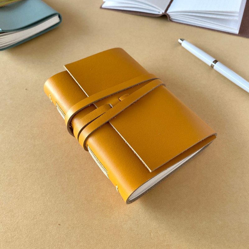 レザージャーナル　B7 からし色 - ノート・手帳 - 革 オレンジ