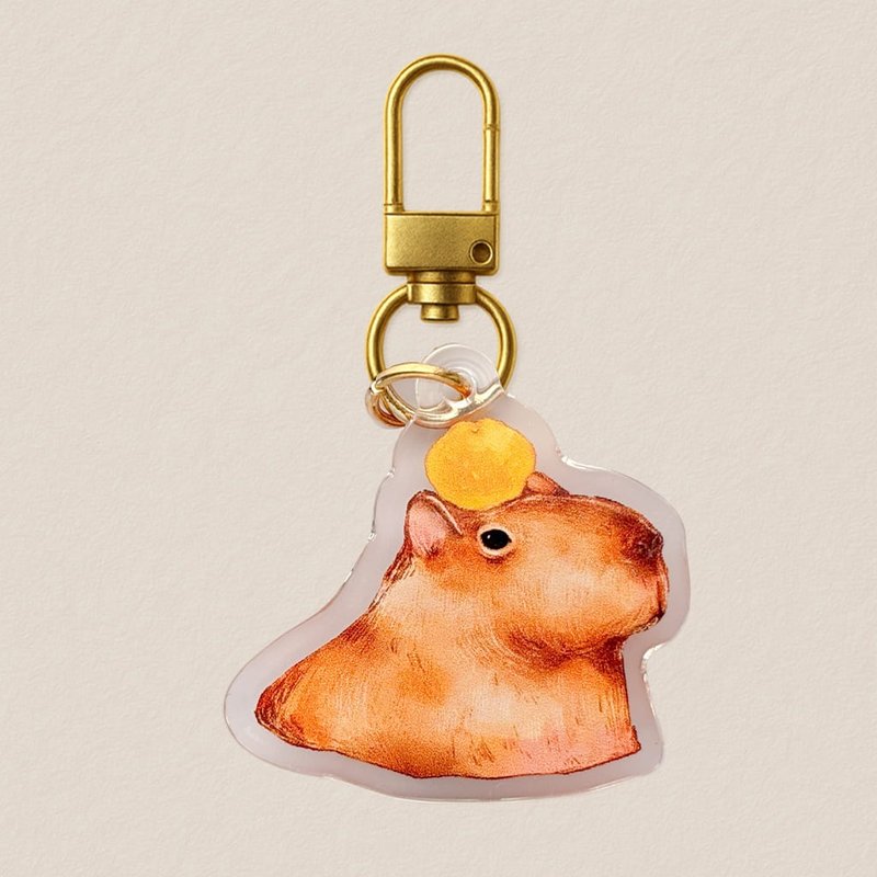 壓克力吊飾-水豚 40mm寫實風格插畫 - 吊飾/掛飾 - 壓克力 