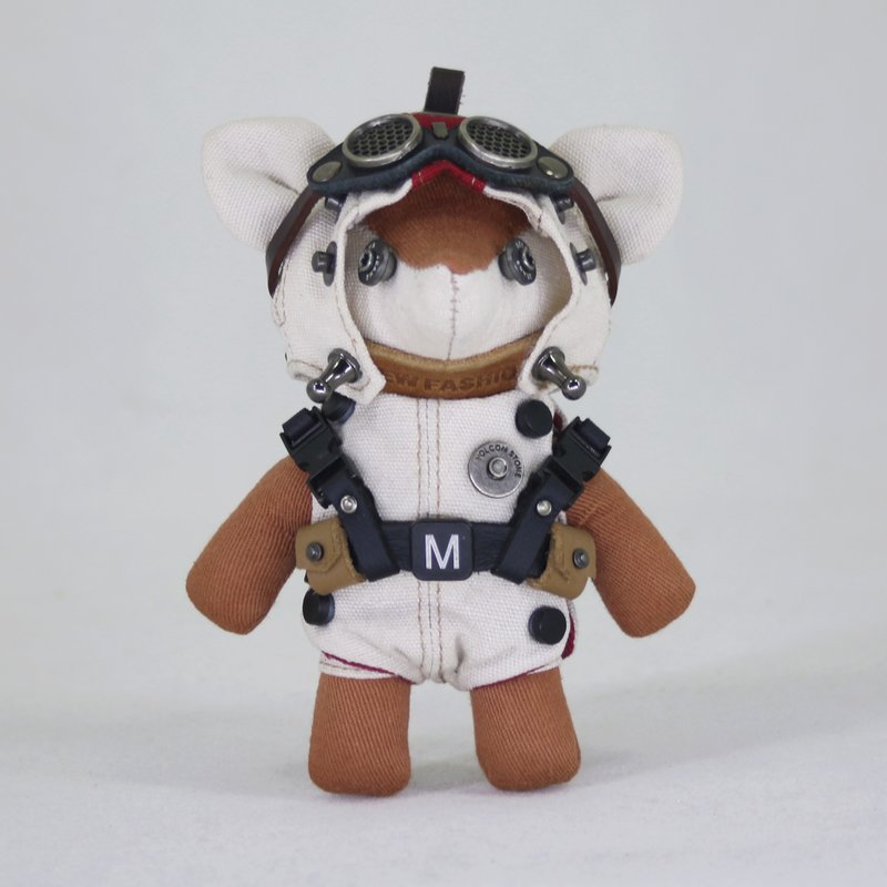 Original pilot series, personalized retro little fox creative dolls, backpack pe - ตุ๊กตา - ผ้าฝ้าย/ผ้าลินิน 