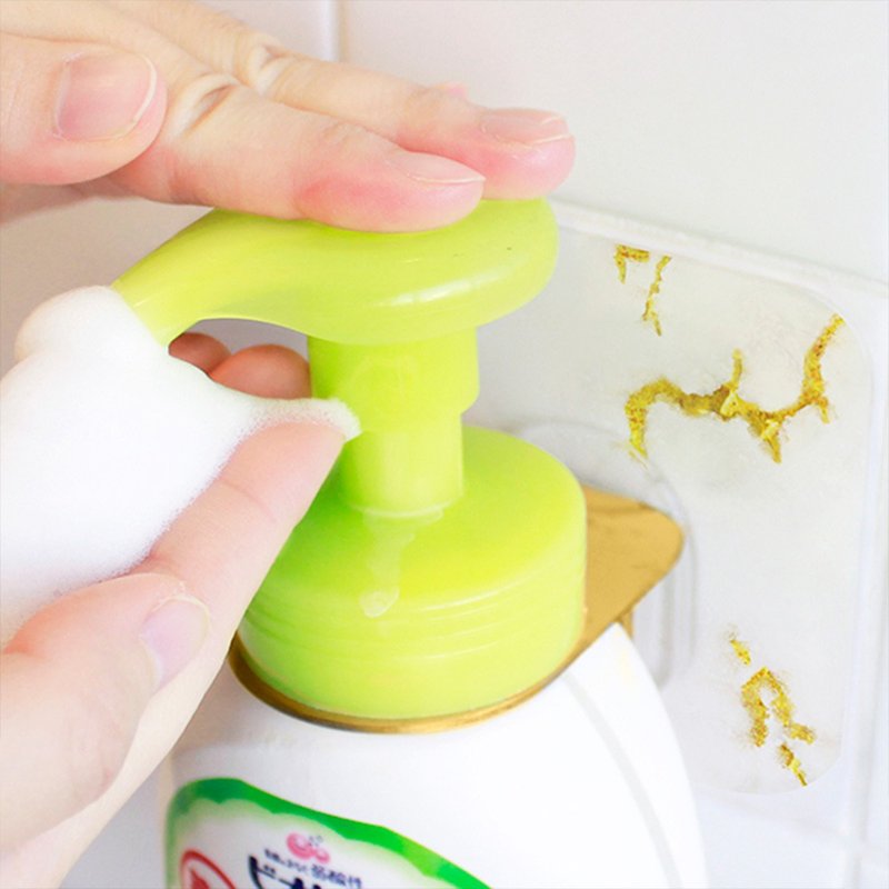 泡沫洗手乳掛架 Otel Magic Sticky Hook Foam Soap Bottle Holder 穴直径43mm 泡石鹸ボトルホルダー 大理石紋路金 - 衛浴用品/浴室收納 - 塑膠 白色
