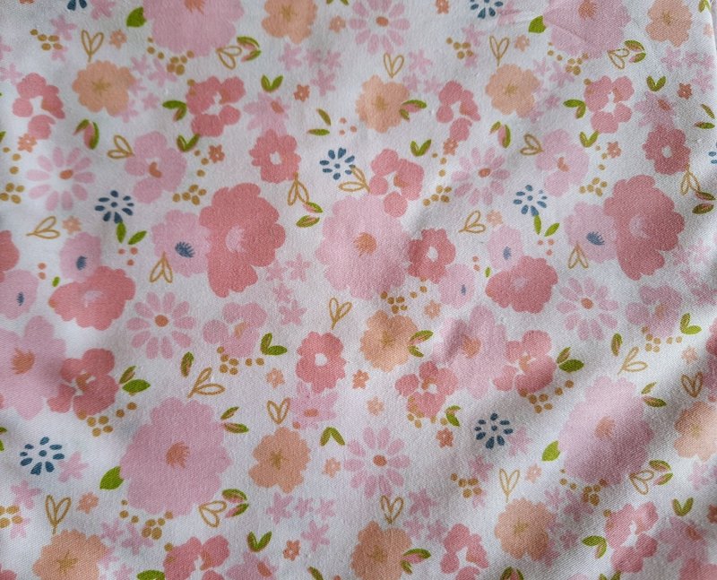 醫護雙層手術帽、工作帽、烘培帽  粉底小花款 薄棉款 - 帽 - 棉．麻 多色