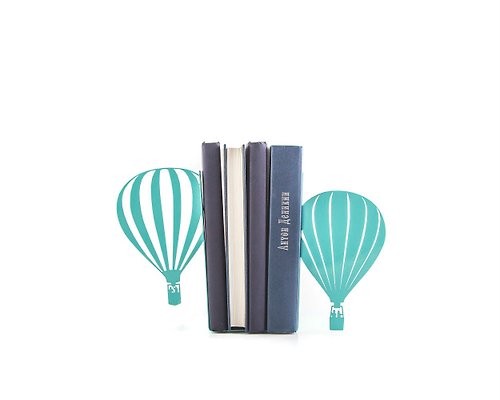 Design Atelier Article Hot Air Balloons Bookends. Romantic vintage theme. Gift for traveller.