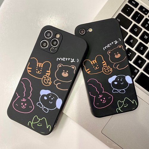 hottmall Animal Friends Drawing iPhone Galaxy Silicon Case