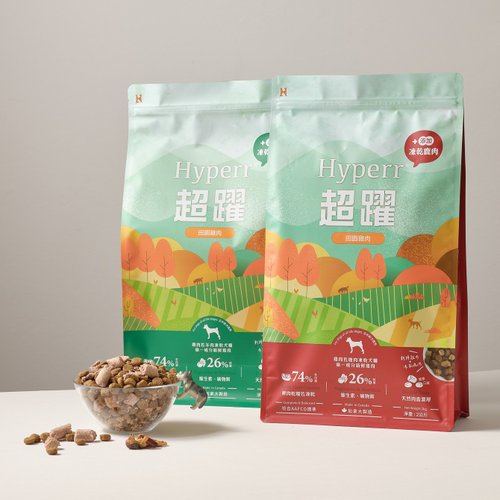 SofyDOG 寵物精品 【狗主食】Hyperr超躍 狗狗無穀飼料+凍乾 雞肉鹿肉 無穀 狗飼料