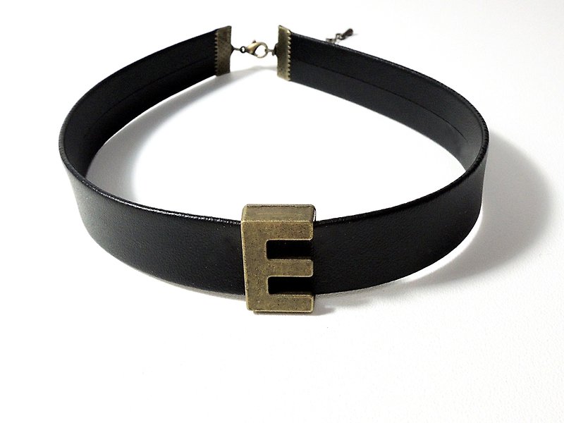 Black Choker , Necklace - Necklaces - Genuine Leather Black