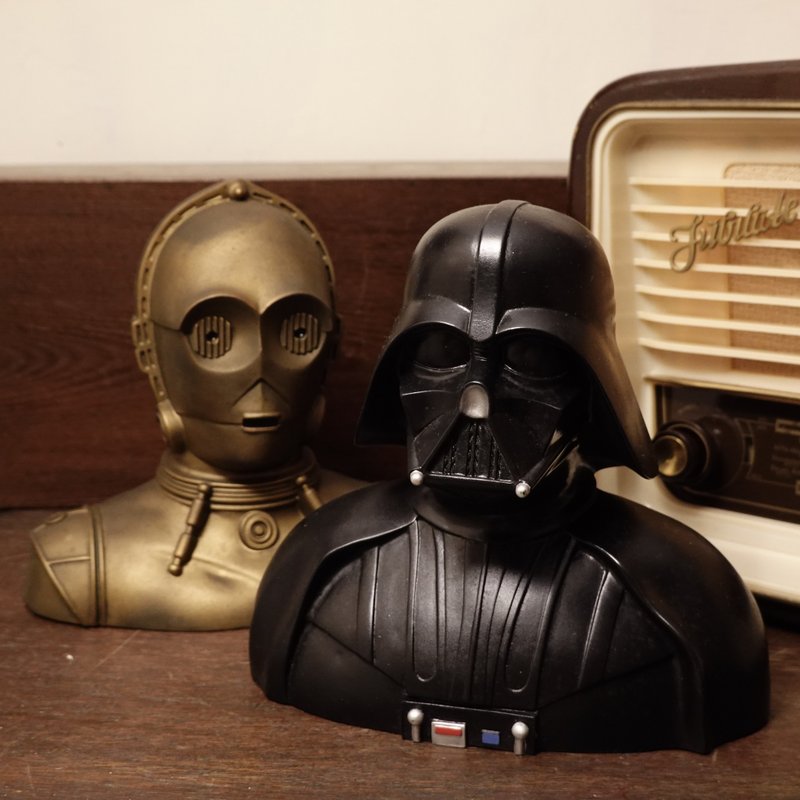 1994 Star Wars Star Wars Darth Vader C-3PO Money Bucket Ornament Display Toy - ของวางตกแต่ง - พลาสติก หลากหลายสี