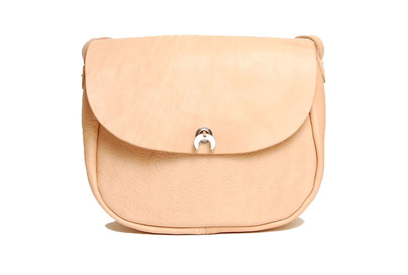 Saddle bag - coin buckle saddle bag - Messenger Bags & Sling Bags - Genuine Leather Orange